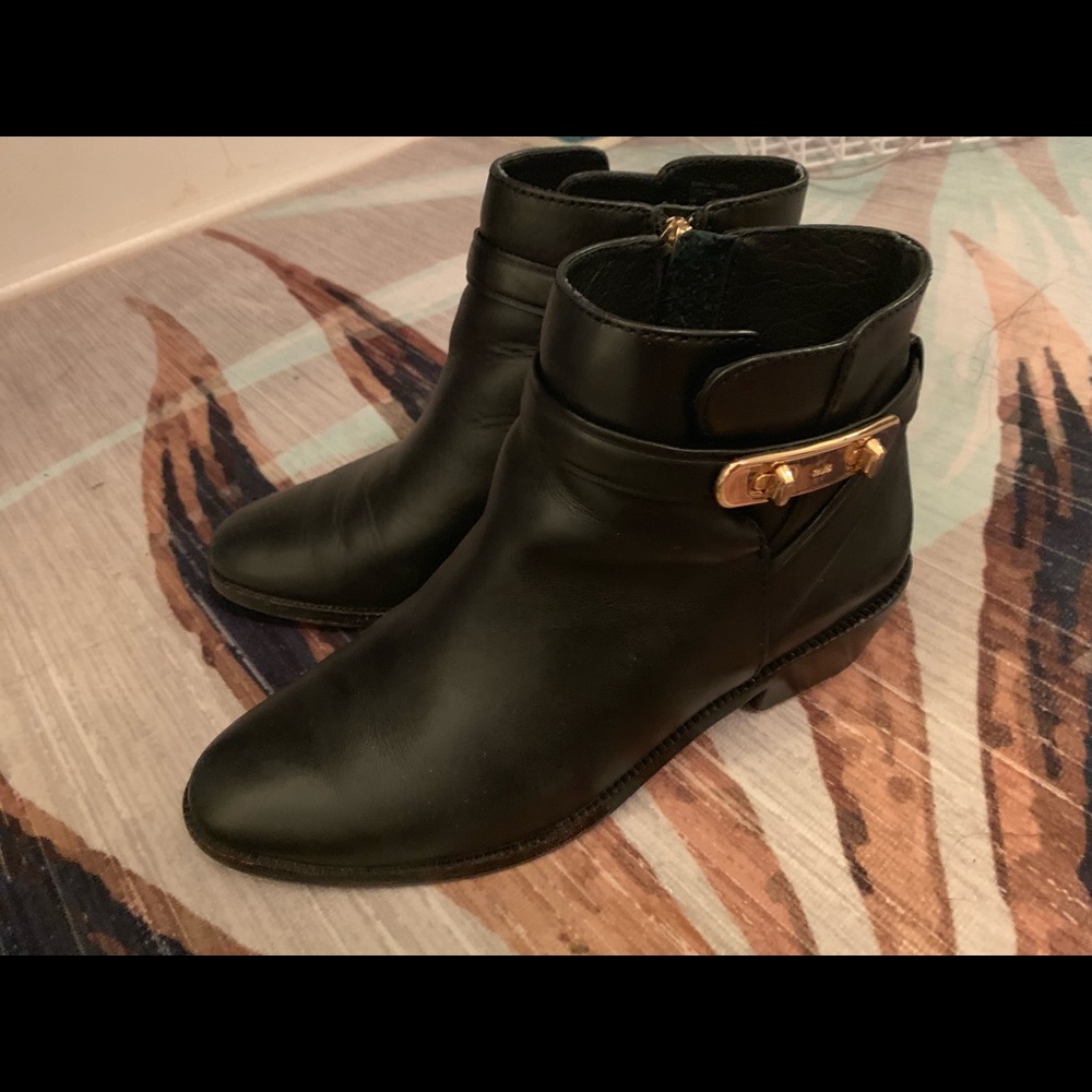 Coach leather shirt booties